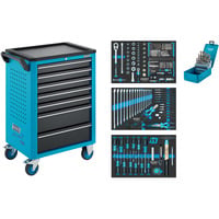 Hazet Werkstattwagen Assistent (176N-7/187) Sortiment, Werkzeugwagen blau/schwarz, 187-teilig, 7 Schubladen