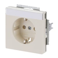 Busch-Jaeger Steckdosen-Einsatz Schutzkontakt Erdungsclips 2-polig mit Beschriftungsfeld 16 Ampere weiß, Retail