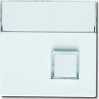 Busch-Jaeger Zentralscheibe mit Beschriftungsfeld, Abdeckung weiß (glänzend), Retail