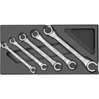 GEDORE Doppelringschlüssel-Satz, offen, in 1/3 ES-Modul, Schraubenschlüssel schwarz, 5-teilig