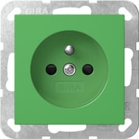 Gira Steckdose mit Erdungsstift und erhöhtem Berührungsschutz grün, Retail