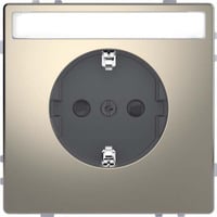 Merten Schutzkontakt-Steckdose mit Schriftfeld nickel, Retail