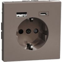 Merten Schutzkontakt Steckdose mit USB Ladegerät, Typ MEG2367-6052, Unterputz, 16 Ampere, 250 Volt mocca, Retail