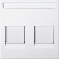 Merten Zentralplatte 2-fach mit Beschriftungsfeld weiß, Retail