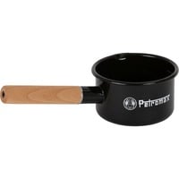 Petromax Emaille Stieltopf 0,5 Liter schwarz, mit Holzstiel