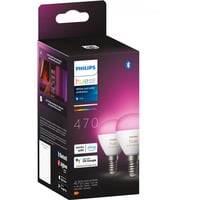 Philips HUE White & Color Ambiance E14 Tropfenform Doppelpack 470 lm, LED-Lampe ersetzt