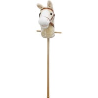 VEDES Plüsch Steckenpferd mit Sound, Länge ca. 98 cm, Schaukelpferd weiß