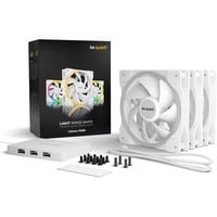 be quiet! Light Wings White 120mm PWM Triple Pack, Gehäuselüfter weiß, 3er Pack, inkl. ARGB-Hub, 120 mm