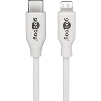 goobay USB 2.0 Adapterkabel, USB-C Stecker > Lightning Stecker weiß, 1 Meter, PD, Laden mit bis zu 87 Watt