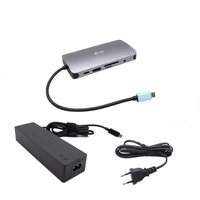 i-tec USB-C Metal Nano 4K Docking Station, Dockingstation grau, HDMI, VGA, LAN, Power Delivery, mit Ladegerät
