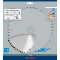 Bosch Kreissägeblatt Multi Material, Ø 260mm, 80Z Bohrung 30mm, für Kapp- & Gehrungssägen