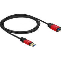 DeLOCK USB 3.2 Gen 1 Verlängerungskabel, USB-A Stecker > USB-A Buchse schwarz/rot, 2 Meter, SuperSpeed