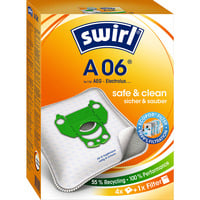 Swirl Staubsaugerbeutel A 06 EcoPor 4 Beutel, 1 Abluftfilter