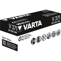 Varta Silberoxid-Knopfzelle 371, Batterie silber, 10 Stück