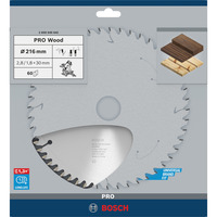 Bosch Professional PRO Wood Kreissägeblatt, Ø 216mm, 60Z Bohrung 30mm, für Kapp- & Gehrungssägen