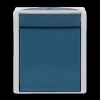 Busch-Jaeger Ausschalter zweipolig Aufputz mit Wippe, Basiselement mit Komplettgehäuse 2601/2 W-53 blaugrün, Retail