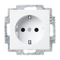 Busch-Jaeger Schutzkontakt-Steckdosen-Einsatz mit erhöhtem Berührungsschutz weiß, Retail