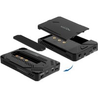 DeLOCK USB Type-C Gehäuse für 1 x M.2 NVMe SSD + 1 x 2.5″ SATA SSD / HDD, Laufwerksgehäuse schwarz, mit Klon Funktion