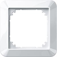 Merten Rahmen einfach mit glänzender Oberfläche, Thermoplast, Schutzart IP20, Maße 80,5x80,5x10,1 mm weiß (glänzend), Retail