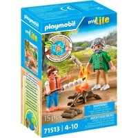 PLAYMOBIL 71513 City Life Lagerfeuer mit Marshmallows, Konstruktionsspielzeug 