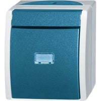 0 Wechselschalter 2601/6 Wippe mit Komplettgehäuse Aufputz grau, Retail