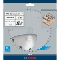 Bosch Professional PRO Construct Wood Kreissägeblatt, Ø 160mm, 12Z Bohrung 20mm, für Handkreissägen