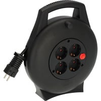 Brennenstuhl Vario-Line Mini-Kabeltrommel 4-fach schwarz, 10 Meter