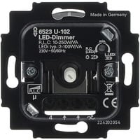Busch-Jaeger Dimmer-Einsatz Typ 6523 U-102 für Retrofit-LED und konventionelle Leuchtmittel, Unterputz schwarz (matt), Retail