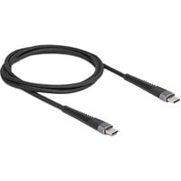 DeLOCK USB 2.0 Kabel, USB-C Stecker > USB-C Stecker mit verlängertem Knickschutz schwarz, 1 Meter, PD 3.0, Laden mit bis zu 60 Watt