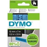 Dymo D1 ORIGINAL Schriftband, schwarz auf blau, 12mm x 7m S0720560