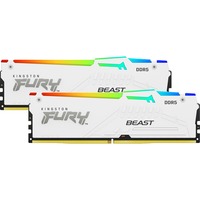 Kingston FURY DIMM 64 GB DDR5-5600 (2x 32 GB) Dual-Kit, Arbeitsspeicher weiß, KF556C40BWAK2-64, Beast RGB, INTEL XMP