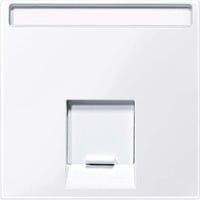Merten Zentralplatte einfach mit Schriftfeld und Verschlussschieber weiß, Retail