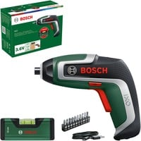 Akkuschrauber IXO 7 Wasserwagen-Set 3,6Volt grün/schwarz, Li-Ionen Akku 2,0Ah, Wasserwaage 12cm, Bitsatz