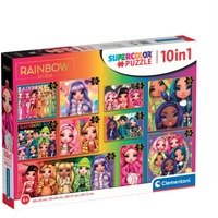 Clementoni Supercolor 10 in 1 - Rainbow High, Puzzle 10 Puzzle (18-60 Teile)