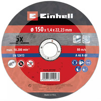EINHELL Trennscheibe dünn, Ø 150 x 1,4mm, 5 Stück für Winkelschleifer