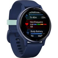 Garmin vívoactive 5, Smartwatch königsblau/blau metallic, 42 mm, Silikon-Armband