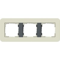 Gira Abdeckrahmen dreifach mit Trägerrahmen Soft-Touch Oberfläche, Abdeckung beige, Retail