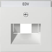 Gira Zentraleinsatz mit Abdeckung für UAE/IAE ISDN- und Netzwerk-Anschlussdose mit Beschriftungsfeld weiß (glänzend), Retail