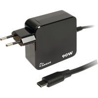 Inter-Tech Ladegerät Argus PD-2090, USB-C Charger schwarz, 1,40m Kabel, PD 3.0, 90 Watt, inkl. 4 Adapter
