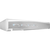 Lindy 4 Port KVM Switch, KVM-Switch weiß, DisplayPort 1.2, USB 2.0 & Audio