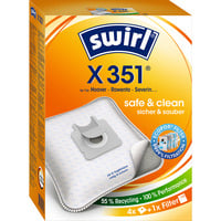 Swirl Staubsaugerbeutel X 351 (350)  EcoPor 4 Beutel, 1 Abluftfilter