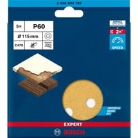 Bosch Professional Expert C470 Schleifblatt, Ø 115mm, K60 5 Stück, für Exzenterschleifer