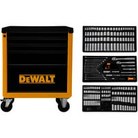 DEWALT DWHT50001-1, Werkzeugwagen gelb/schwarz, Inkl. 341-tlg. Werkzeugset in 3 Werkzeugmodulen