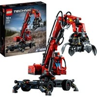 LEGO 42144 Technic Umschlagbagger, Konstruktionsspielzeug Mechanisches Spielzeug Set, manuelle und pneumatische Funktionen