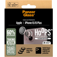 PanzerGlass Hoops Kameraschutz, Objektivschutzkappe transparent, iPhone 15 Plus / 15