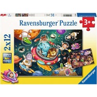 Ravensburger Kinderpuzzle Tiere im Weltall 2x 12 Teile