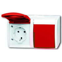 4011395094716 - 2CKA002084A0713 Schutzkontakt-Steckdose IP44 Rubin-Rot Rot