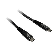 Inter-Tech USB 3.2 Gen2x2 Kabel, USB-C Stecker > USB-C Stecker schwarz, 1,5 Meter, PD 3.1, Laden mit bis zu 240 Watt, gesleevt