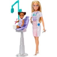 Mattel Barbie Zahnärztin-Puppe mit 1 Kinderpuppe und Accessoires