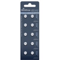 MediaRange Premium Alkaline Knopfzellen, AG3|LR41|1.5V, 10er Pack, Batterie 10 Stück